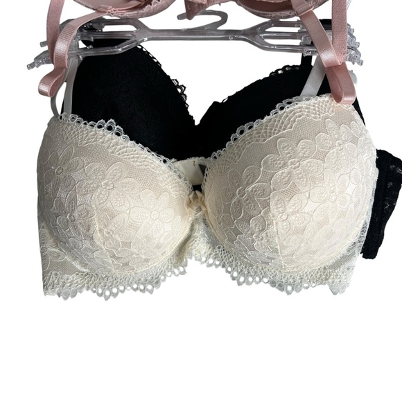 Rene Rofe Women’s Bras Sz 36C Extreme Push-up Lot/3 Lace Cover Padded Underwire - Picture 2 of 10